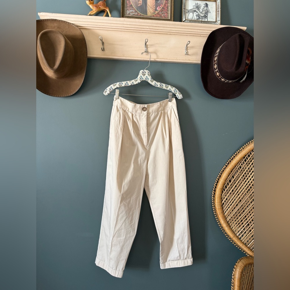 Zara Cream trousers Pants sz medium
